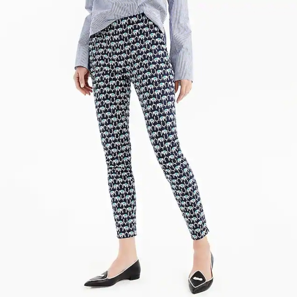 J C Slim Crop Pant in Elephant Print